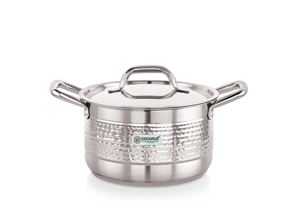 Coconut Elementary Stainless Steel Hammered Design Capsulated Stockpot For Cook n Serve - 1 unit