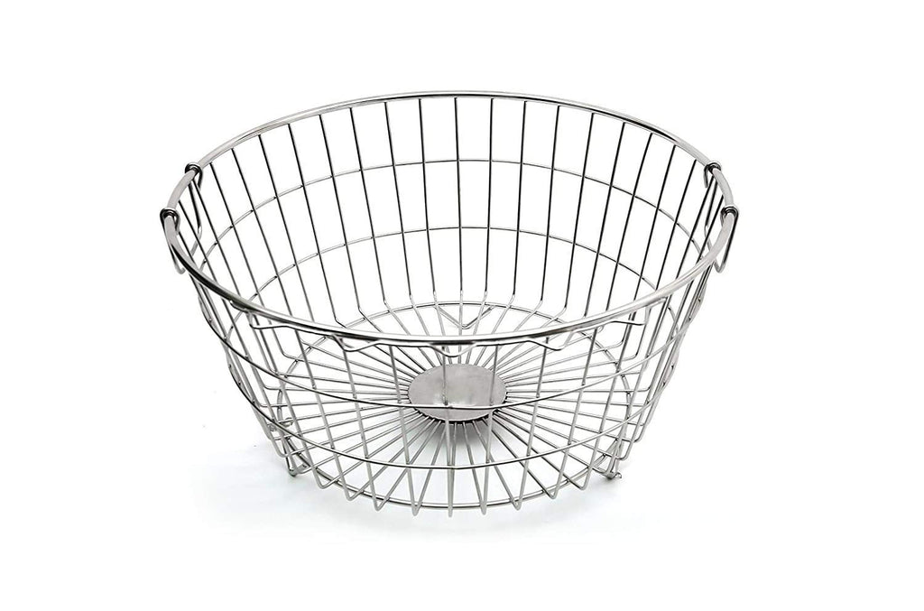 Coconut Stainless Steel - Dish Drainer | After wash Utensil Basket | Tokri | Dish Drying Rack | Must have in Kitchen | Dish Drainer with Cutlery Stand | Model - Y14 Aqua Round Tokra