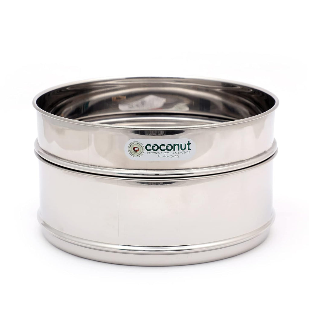 Coconut Stainless Steel Stackable Cooker Separator Containers for 7 & 9 Litre Cooker I Set of 2 (Suitable For Hawkins Cooker Futura 7 & 9 Litres)