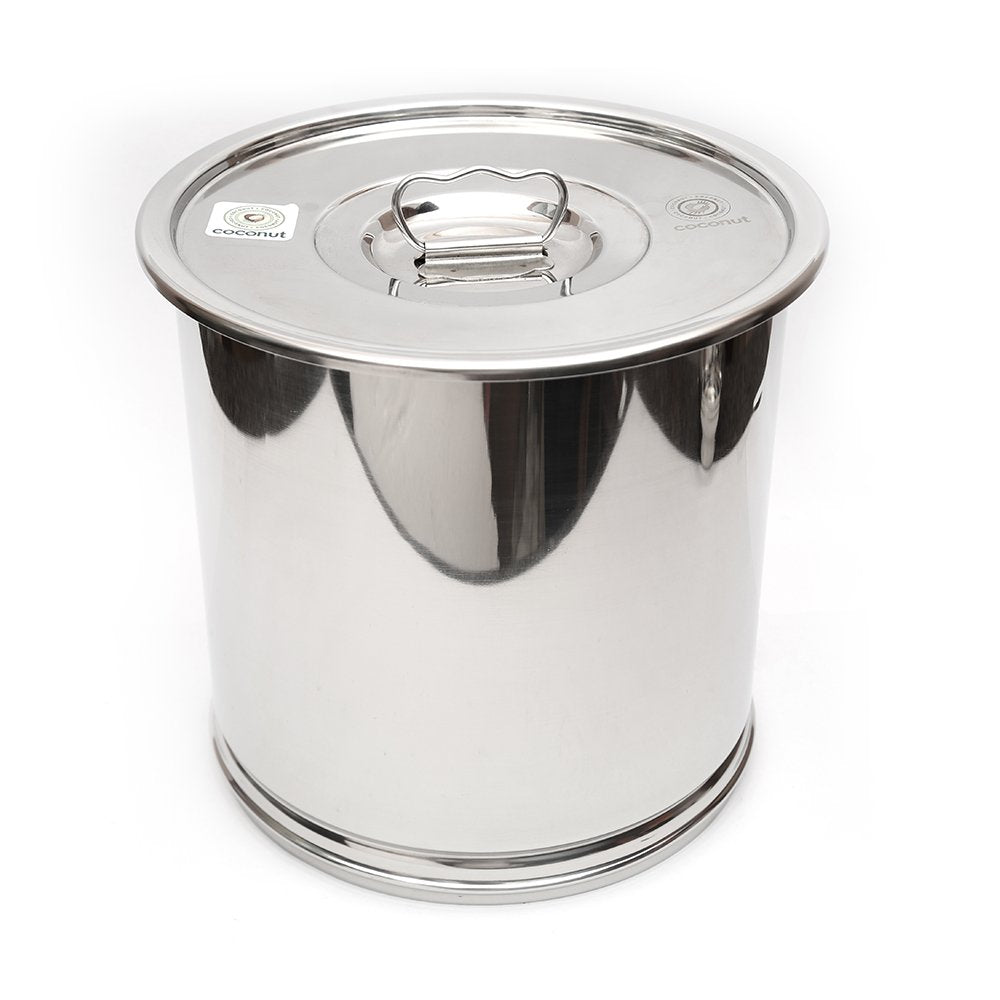 Coconut Stainless Steel Drum/Grain Storage Container with Lid