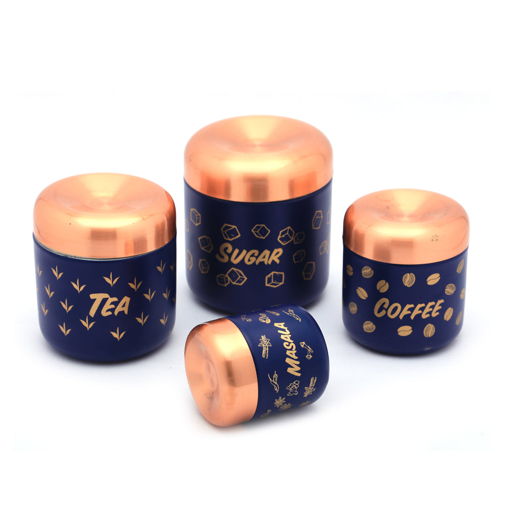 Coconut Stainless Steel Unique Design Multipurpose Kitchen Accessories  Canisters/Container For Storage Tea Coffee Sugar Masala PC Set  500ML,