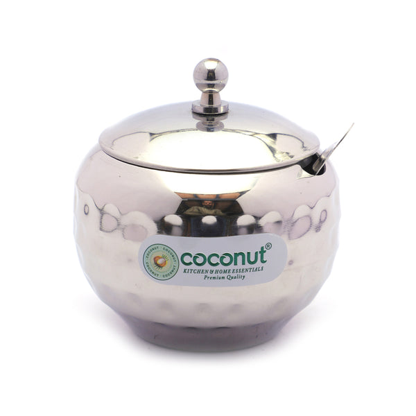 Coconut Stainless Steel Hammered Design Ghee Pot/Oil Pot/Pickle Pot Small - 1 Unit