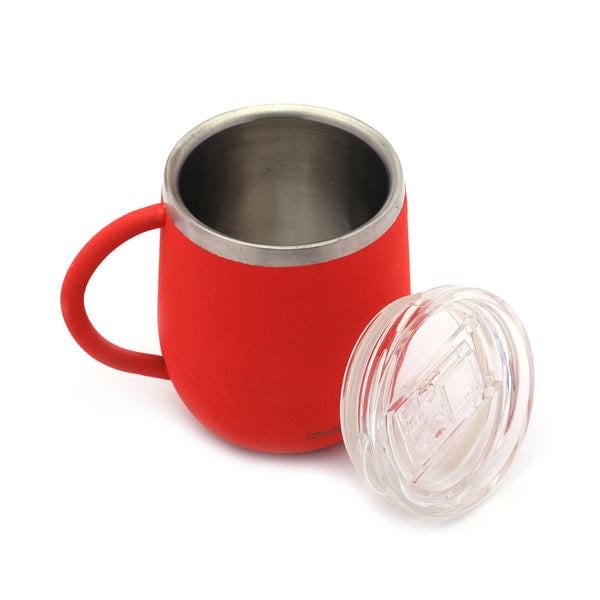 Coconut Stainless Steel Double Walled Colour Design Coffee Mug With Leak Proof Acrylic Lid - 1 Unit - 300ML