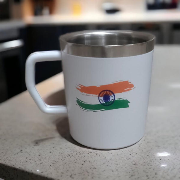Coconut Stainless Steel Double Walled Josh Coffee Mug Print with Indian Flag -Capacity - 250ML - 1 Unit