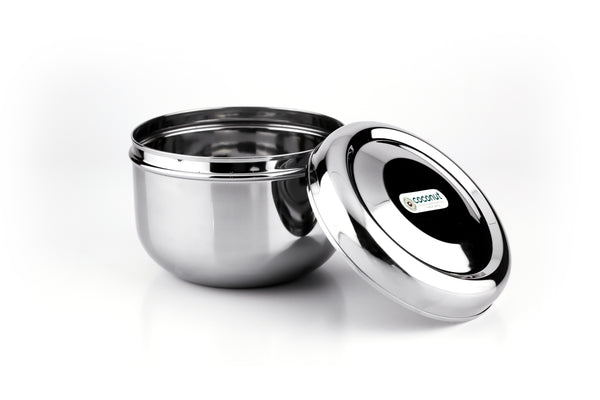 Coconut Stainless Steel S18 Capsule Puri Dabba - 1 Unit, Silver