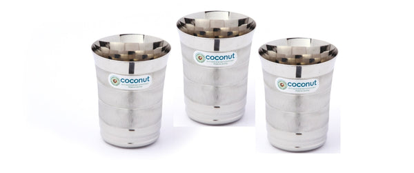 Coconut Water Glass A10 (Set of 6 – Capacity -300ML Glass)(Stainless Steel, Food grade)