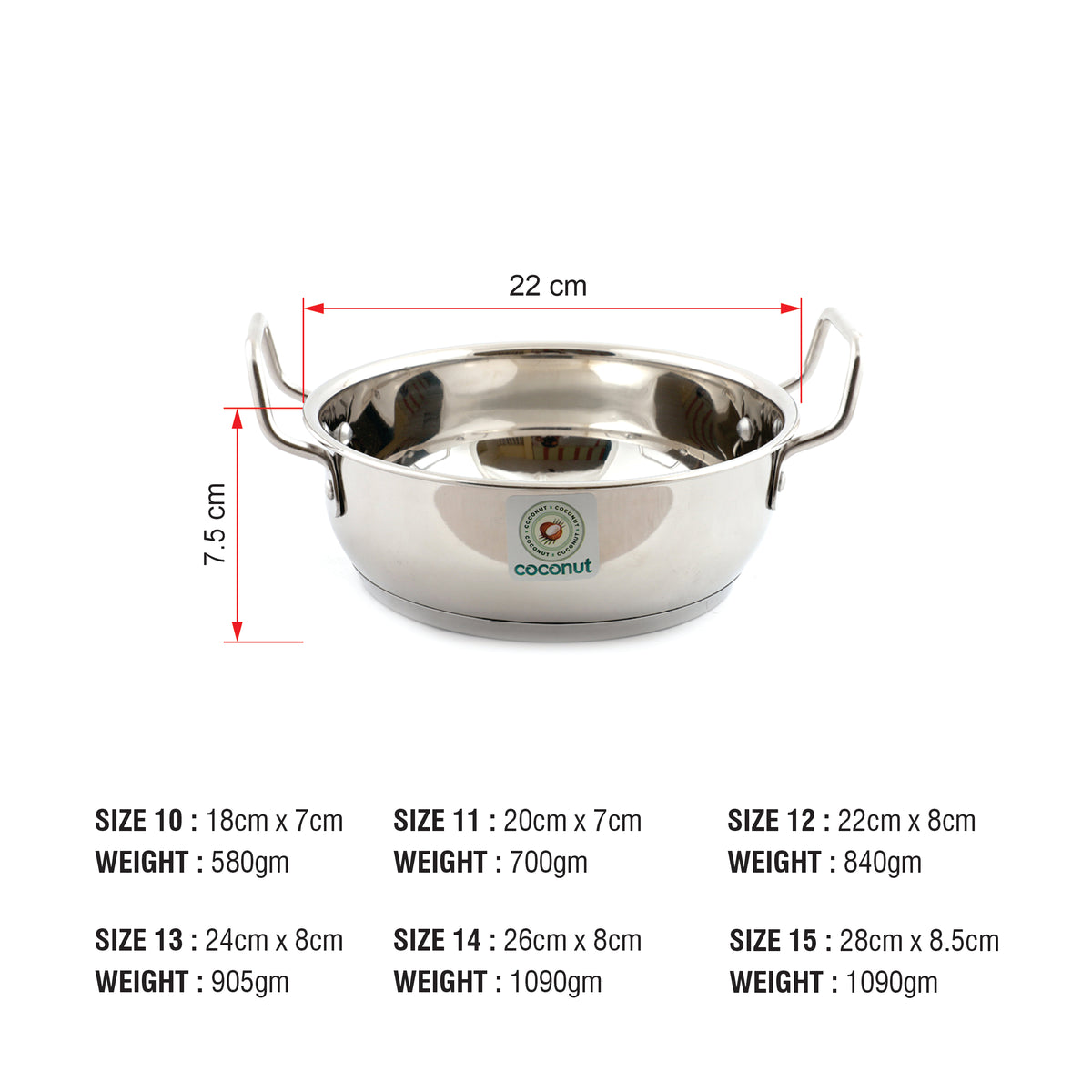 Silver Iron Kadai For Cooking Induction Base Medium Size: 1500ml