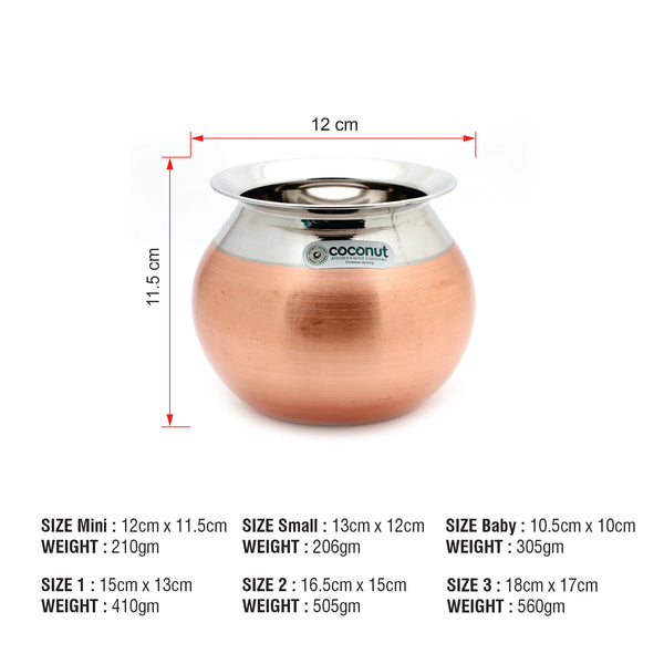 Coconut Stainless Steel Copper Bottom Balloon/Cookware/Container/Tope