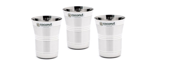 Coconut Stainless Steel A17 Water Glass /Drinking Glass/ Tumblers - Capacity -250 Ml - Pack of 6