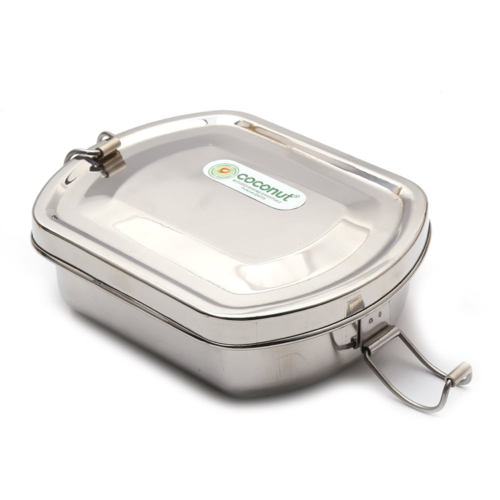 Prahransteel Microwavable Stainless Steel Lunch Box - 5.1 Cup (Cream)