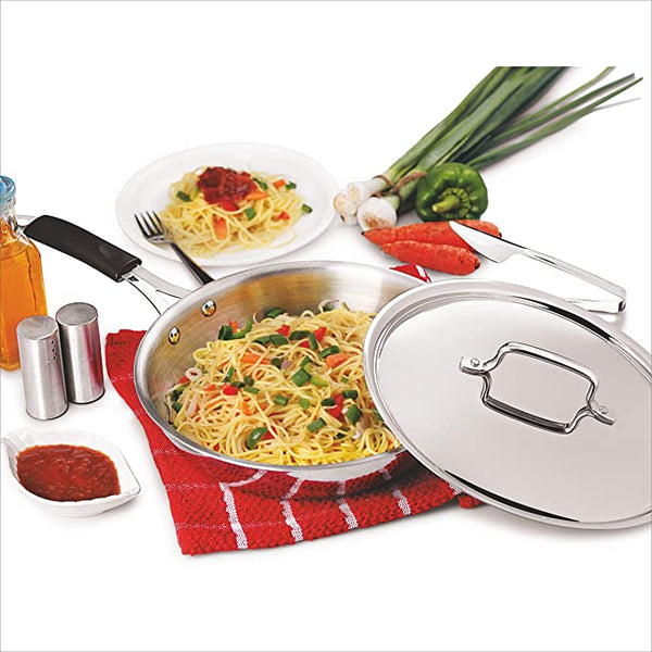 Coconut Stainless Steel Fusion Series Triply Fry Pan with Stainless Steel Lid - 20cm, 22cm