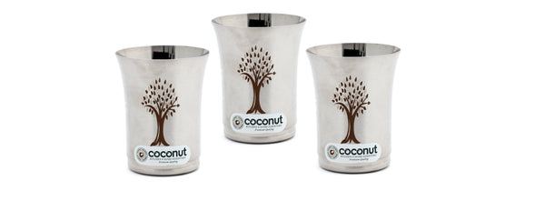 Coconut B17 Laser Design Water Glass (Capacity -300ML Glass)(Stainless Steel, Food grade)