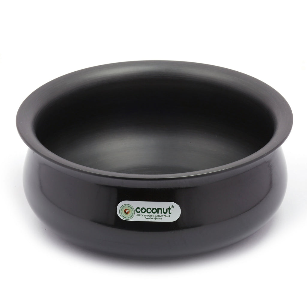 Coconut Hard Anodised Curry Pot Plain Cookware , works on Gas stove - Cook and serve