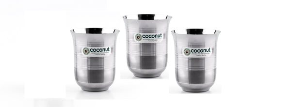 Coconut Stainless Steel A7 Water Glass - Capacity -250ML Each Glass