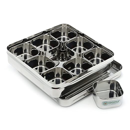 Stainless Steel Multi Masala Box Stand Stainless Steel Masala Box