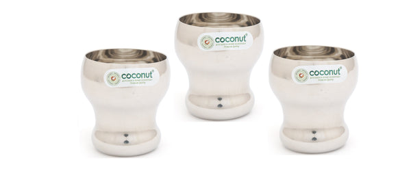 Coconut Stainless Steel Water Glass- Model - B25 (Capacity -150ML each glass)