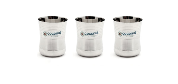 Coconut Water Glass A5 (Set of 6 – Capacity -300ML Glass)(Stainless Steel, Food grade)