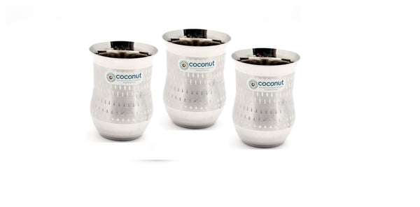 Coconut Water Glass A8 - (Capacity -300ML Each Glass)(Stainless Steel , Food grade)