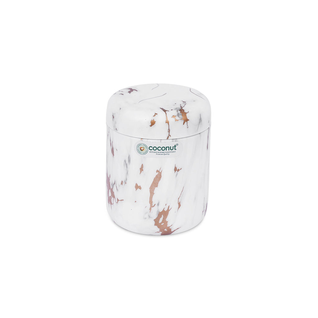 Coconut Stainless Steel Mable-look Designer Canister | Food-grade, Heavy Gauge|Multipurpose Kitchen Container | Air tight Storage Dabba | Candy Box | Dabba | Kitchen storage jar|Model – S85 Mable Georgia