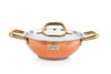 Coconut Serene Stainless Steel Copper Finish Hammered Design Capsulated Kadai with lid - 1 unit