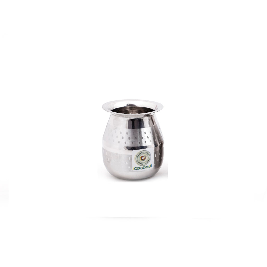 Coconut Stainless Steel Shower Sitari Lota - unit 1, Kalash / Chambu / Traditional Pot, Heavy Gauge, Traditional kalash for Pooja, Lota for drinking Juice, Lassi, Water, Mirror Finish, Model - L9 Shower Sitari