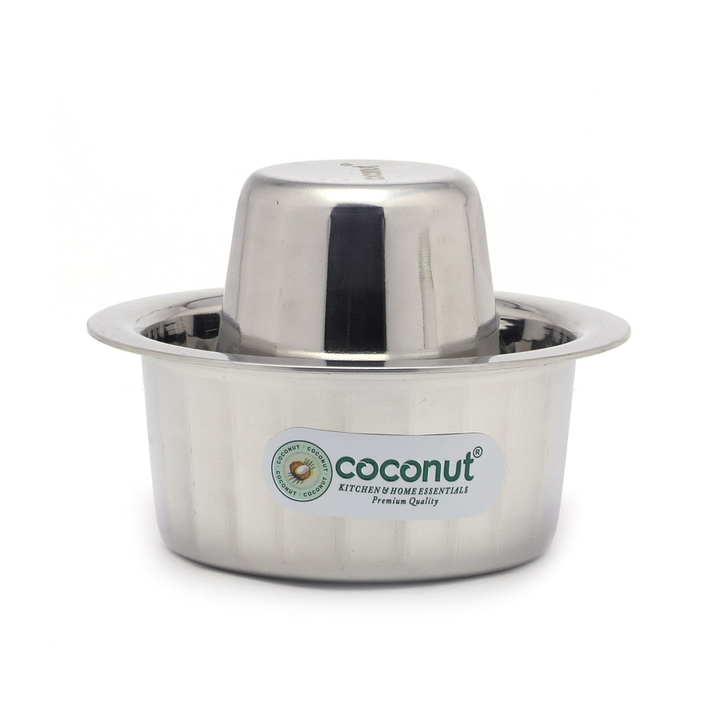 Coconut Stainless Steel Coffee Dabara Set | Food-grade, Heavy Gauge | Traditional Kumbakonam Coffee, Tea Dabara |Serving Drinkware | Pack of 1 | Model- Citrus Coffee Dabra Set