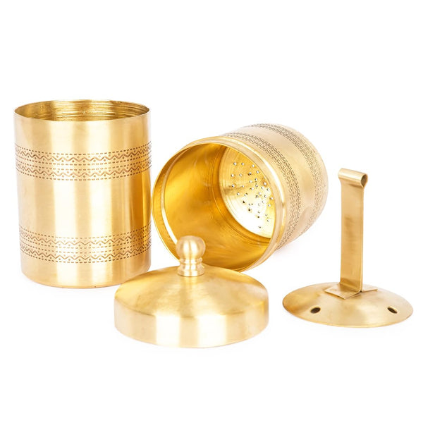 Coconut Brass Traditional South Indian Filter Coffee Maker | Kaapi Drip Coffee Brewer for Home & Office | Antique Golden Finish Pure Brass Decoction Filter.