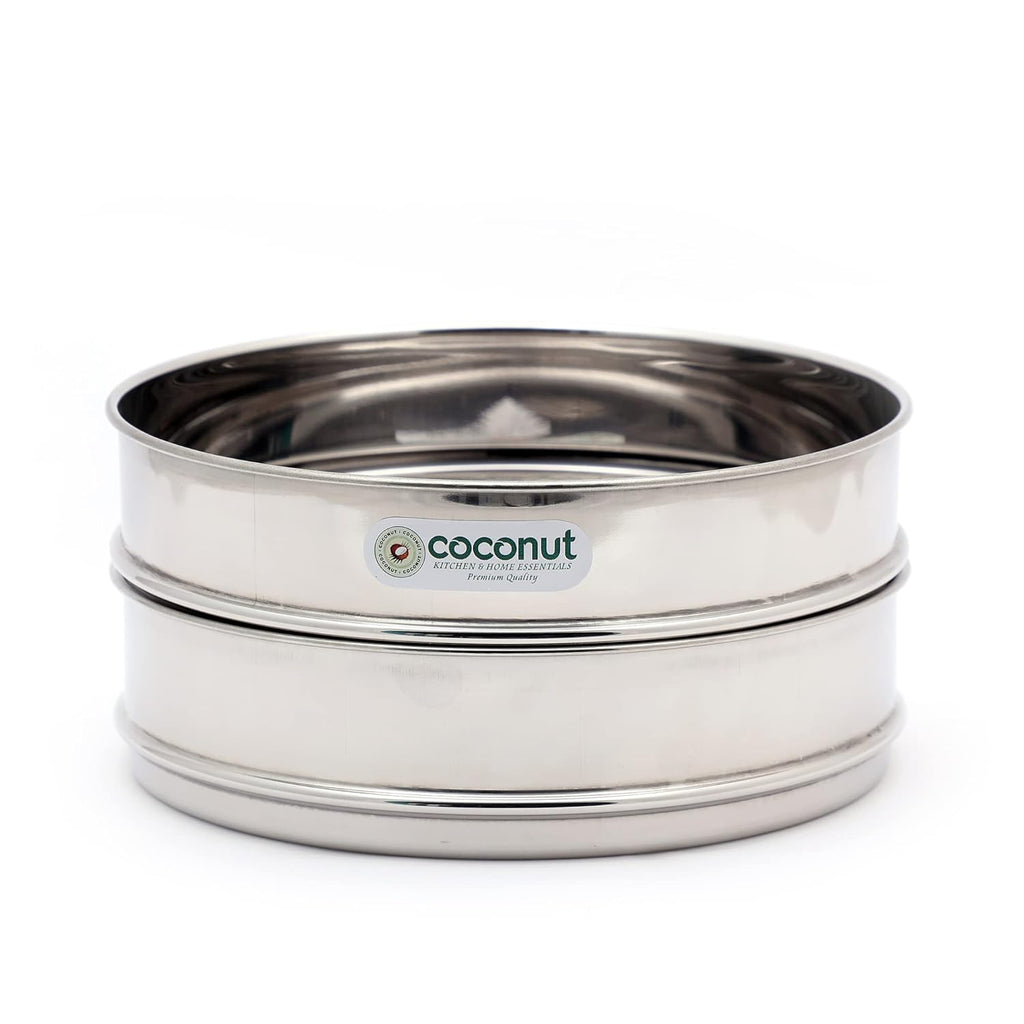 Coconut Stainless Steel Stackable Cooker Separator Containers for 5 Litres Cooker I Set of 2 (Suitable For Hawkins Cooker Contura & Futura 5 Litres)