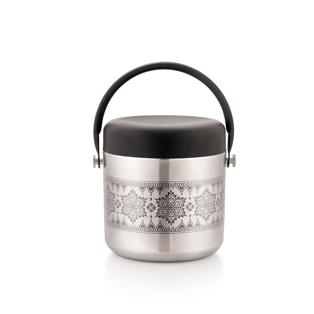 Coconut Stainless Steel Unique Design Container/Box with Pipe Handle - 1 Unit