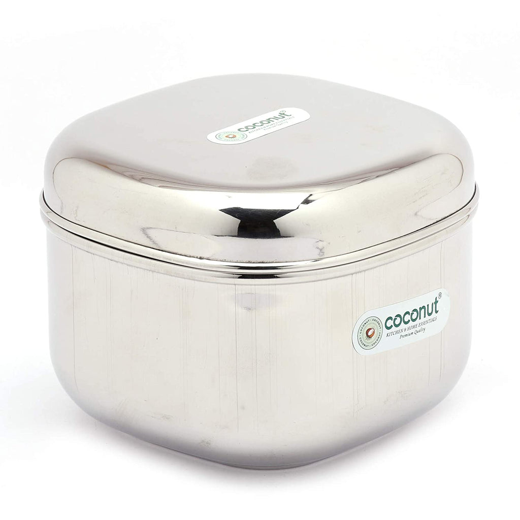 Coconut Stainless Steel Mirror Finish Square Containers Box/Utility Box - Magnum Pot