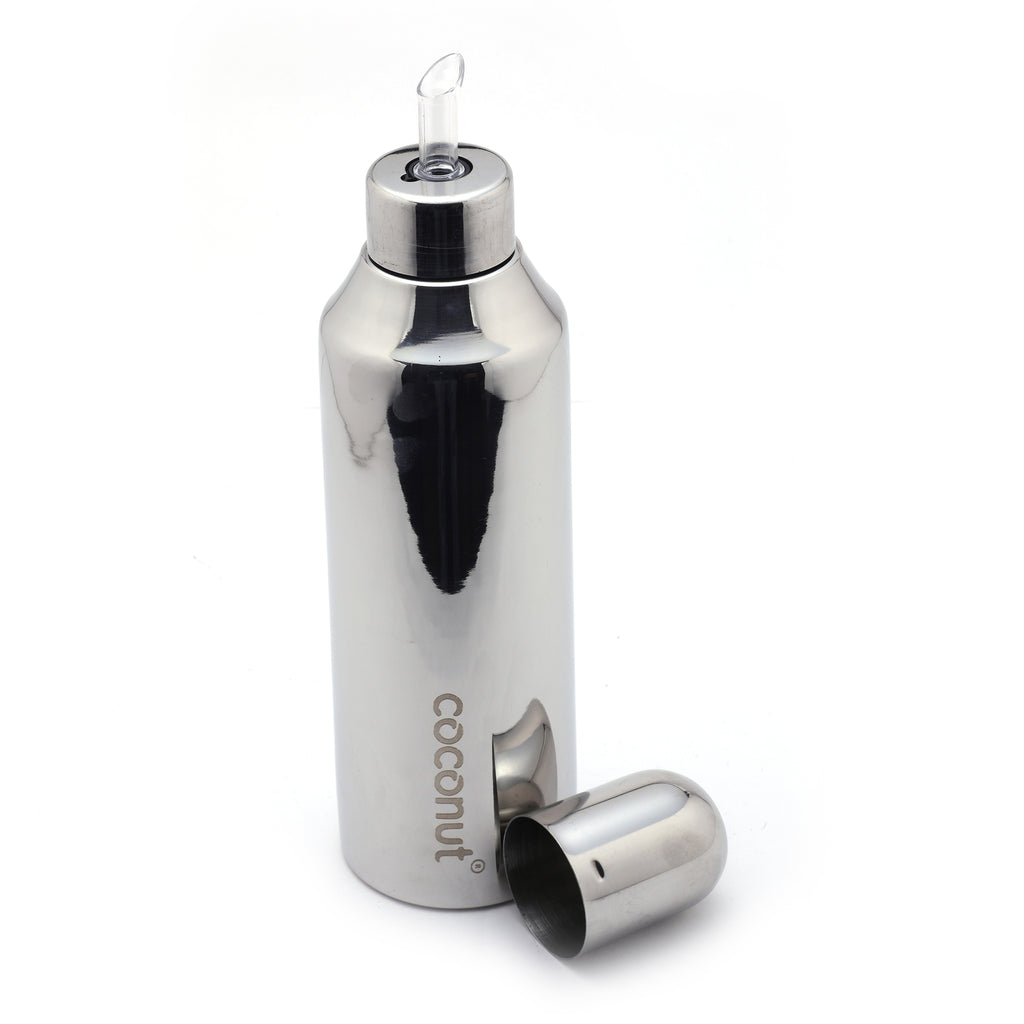 Coconut Stainless Steel - Fortune Oil dispenser | Ideally Used for Oil, Vinegar, Sauces, Liquid | Oil dropper | Oil Container | Oil & Vinegar Bottle | Oil Pourer| Leak-Proof | Kitchen essential | Model - Fortune Oil Dispenser