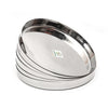 Coconut Stainless Steel Plate - Pack of 6, Heavy Gauge, Mirror Finish, Solid, Dinner Plate / Meal Plate / Serving Plate/ Thali Thaal, Model-22g Plain kumcha