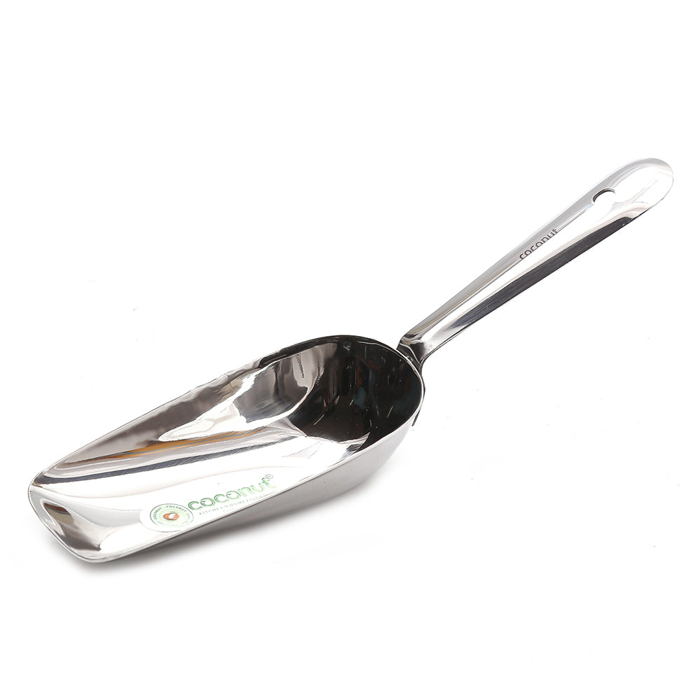 Coconut Stainless Steel - Atta Scoop | Ideal for Scooping Pulses, Flour, Cereal, Pulses | Model - A18 Atta Scoop