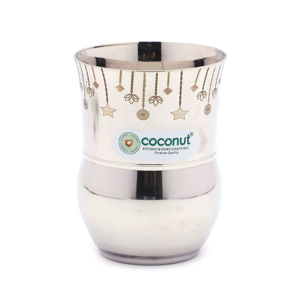 Coconut Tiara Stainless Steel Unqiue Design Water/Juice Glasses - 300ML Each