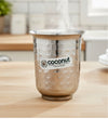 Coconut B19 Hammered Stainless Steel Glass, 300 ml, Premium Hammered Finish Drinking Tumbler, Food Grade Steel Water Glass for Juice, Milk, Lassi, Buttermilk & Daily Use, Rust Proof.