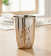 Coconut B24 Laser Design Stainless Steel Glass, 300 ml, Decorative Floral Laser Engraved Drinking Tumbler, Food Grade Steel Water Glass for Juice, Milk, Lassi & Buttermilk, Rust Proof.