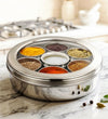 Coconut Stainless Steel MB2 Masala Box with 7 Containers & Transparent Lid | 100ml Each Spice Container | Masala Dabba for Indian Kitchen | Food Grade Steel Spice Storage Organizer | Rust Proof, BPA Free, Dishwasher Safe.