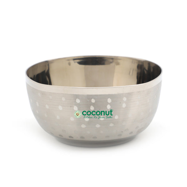 Coconut C25 Square Shower Apple Vati Set of 6 Stainless Steel Bowls | Available in 100ml, 140ml, 200ml & 250ml Sizes | Mirror Finish Katori Set for Snacks, Desserts, Curry & Daily Use | Rust Proof Steel Bowls.