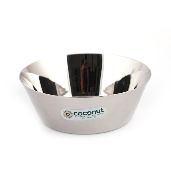 Coconut C28 Alaska Stainless Steel Bowl | Mirror Finish Serving Bowl | Available in 550ml, 700ml, 900ml & 1150ml | Food Grade, Rust-Proof, Durable & Dishwasher Safe | Multipurpose Kitchen Bowl (Pack of 1).