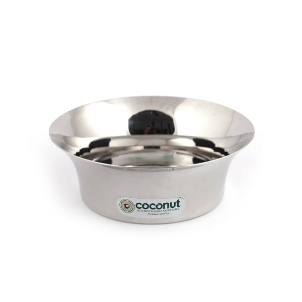 Coconut Stainless Steel Heavy Gauge, Mirror Polish, Solid Bowl/ Vati / Katori Set of 6 -Available sizes in Capacity 500ml, 750ml, 900ml, 1200ml Model - C30 Chocolate Bowl, Serving Bowls for Soup, Salad, Dessert, Dal, Vegetable