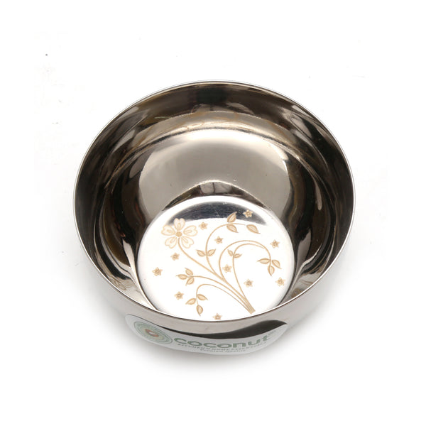 Coconut C32 Laser Vati Set of 6 Stainless Steel Bowls | 140ml Katori Set with Elegant Laser Design | Mirror Finish Serving Bowls for Snacks, Desserts, Curd & Daily Use | Rust Proof & Dishwasher Safe.