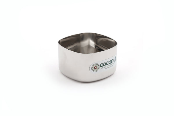 Coconut C58 Square Vati Set of 6 Stainless Steel Bowls | 200ml Square Katori Set | Mirror Finish Serving Bowls for Snacks, Desserts, Curry, Curd & Daily Use | Rust Proof & Dishwasher Safe.