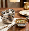 Coconut C9 Mukta Vati Set of 6 | Stainless Steel Serving Bowls (100ml, 150ml, 200ml, 250ml, 300ml) | Mirror Finish, Rust-Proof, Food Grade Katori Set for Kitchen & Dining.