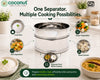Coconut Stainless Steel Cooker Separator Combo Set for Prestige Deluxe 5 Litre Outer Lid Pressure Cooker | 2-Tier Steamer Containers | Food Grade, Rust Proof, Dishwasher Safe | Steam Rice, Vegetables, & Snacks.