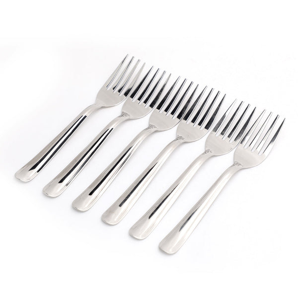 Coconut Stainless Steel Fork - Pack of 6, Multi-Purpose Fork for Breakfast, Lunch, Dinner to eat Fruits, Salad, Model- R2 Sigma Fork