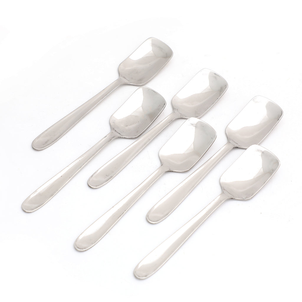 Coconut Stainless Steel Spoon - Pack of 6, Ice Cream spoon, Dinner Spoon, Multi-Purpose Spoon for Breakfast, Lunch, Dinner, Strong and Durable, Model- R3 Sigma Ice Cream Spoon