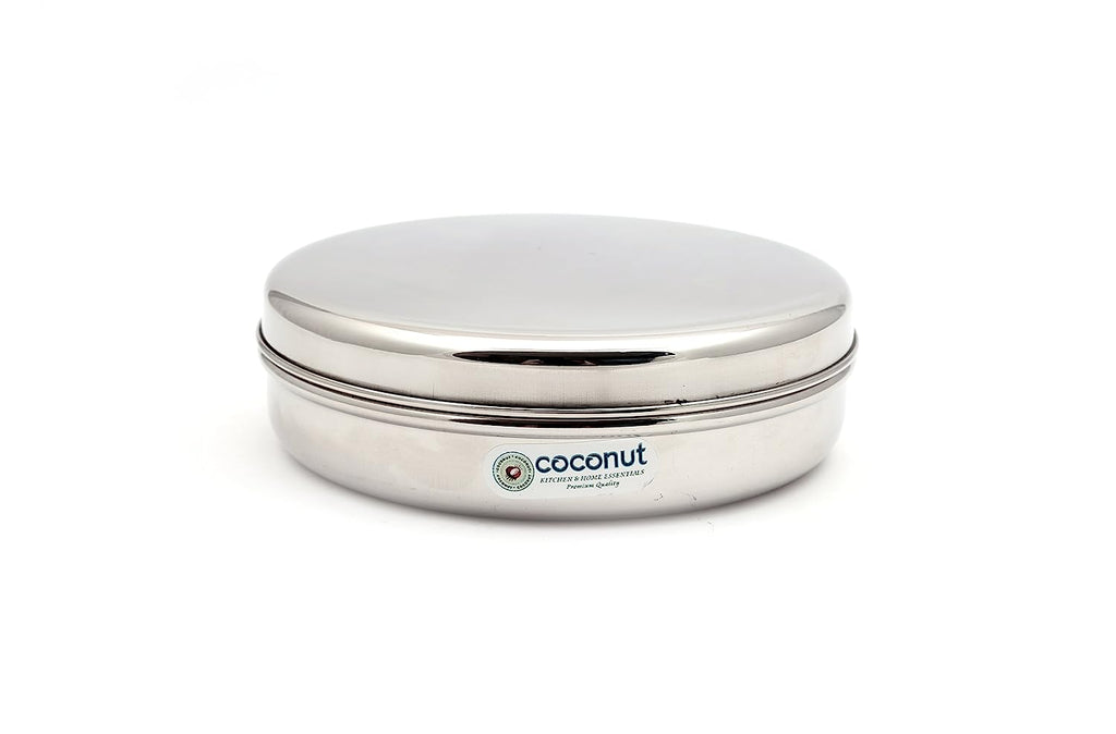 Coconut Stainless Steel Chapati Box/Chocodabba Box/Multi-purpose Storage Container