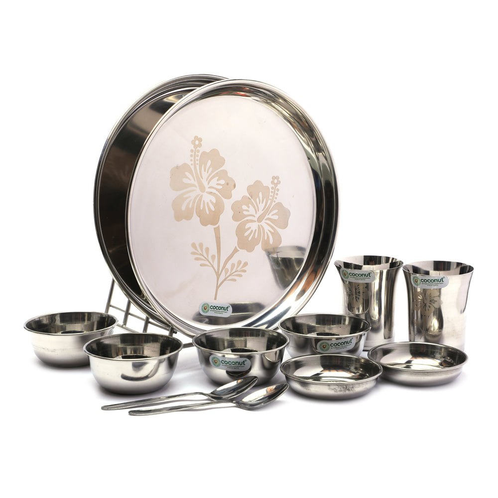 Coconut Stainless Steel Family Lunch Set/ Dinner Set 12pc Set
