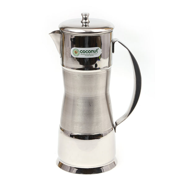 Coconut Stainless Steel Iris Jug 1.25 Liter | Fridge Water Jug with Lid & Handle | Stainless Steel Water Pitcher for Water, Juice, Lemonade & Beverages | Food Grade, BPA Free, Rust Proof | Home, Hotel & Party Use | Model J21 Iris.