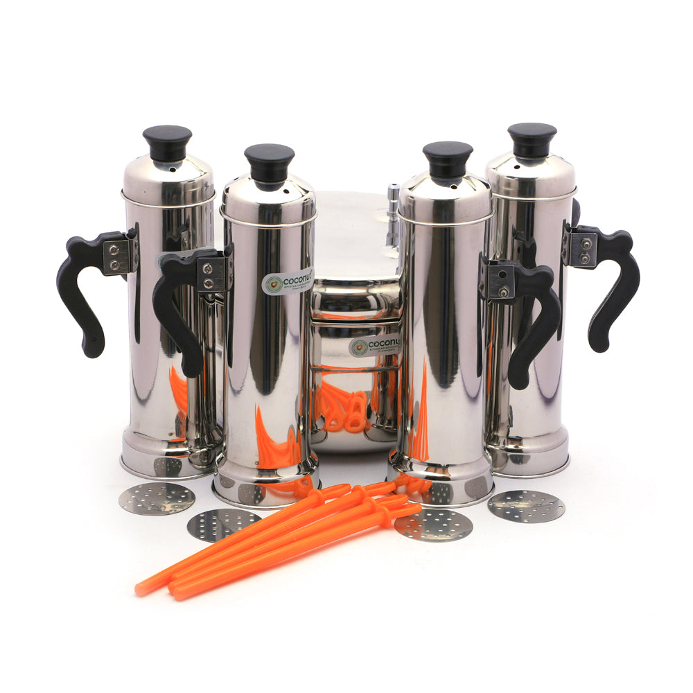 Coconut Stainless Steel Puttu Cooker With 4 Puttu Maker - 1 Unit ...